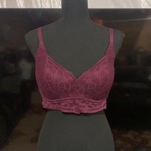 Pink Victoria’s Secret Maroon Dark Purple Medium D-DD Lace Bralette